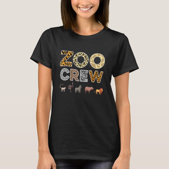 Zoo Keeper Crew Animal Print for Kids or Adults Zo T-Shirt (Vorderseite)