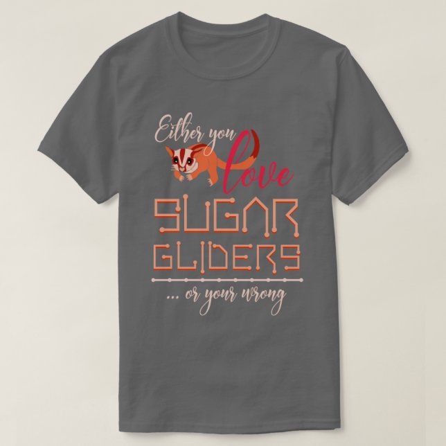 Zoo Keeper Gift Australia Animal Sugar Glider T-Shirt (Design vorne)