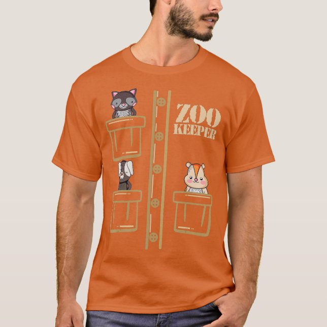 Zoo Keeper Kostüm Halloween Safari Erwachsene Männ T-Shirt (Vorderseite)