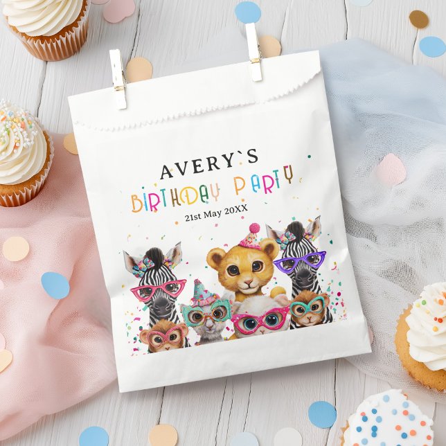 Zoo Kindergeburtstag Geschenktütchen (Zoo Kids Birthday Favor Bag with your Name and Date)