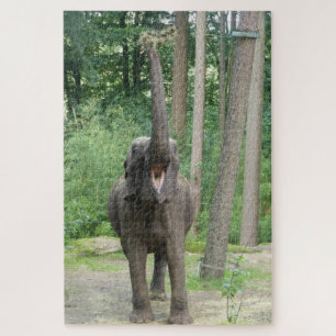 Zoo Puzzle: Niedlicher glücklicher Elefant Puzzle