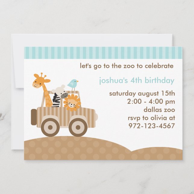 Zoo Safari Einladung (Vorderseite)