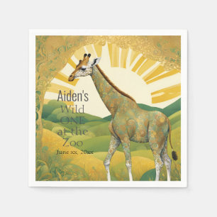 Zoo Safari Giraffe Wild ONE Geburtstagsparty Serviette