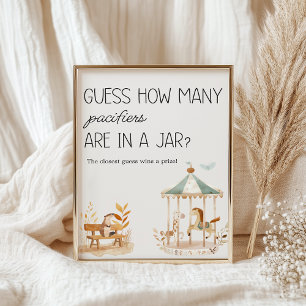 Zoo-Safari-Kinderkrippe-Babyshowerspiel zum Errate Poster
