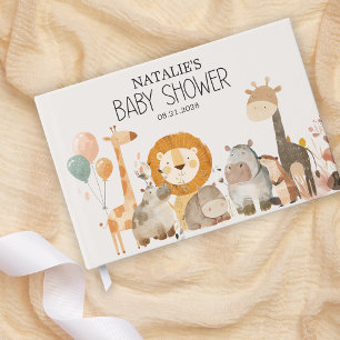 Zoo-Safari-Kinderzimmer-Tiere-Baby-Party Gästebuch