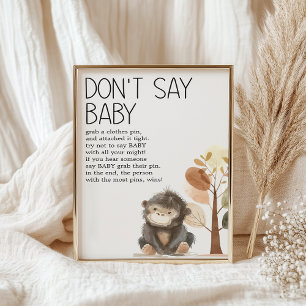 Zoo-Safari-Kinderzimmer-Tiere-Baby-Party-Spiel Poster