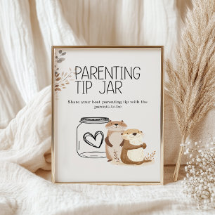 Zoo-Safari-Tiere Baby Shower Eltern-Tipp-Topf Poster