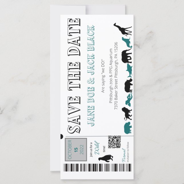 Zoo Save the Date Einladung (Vorderseite)