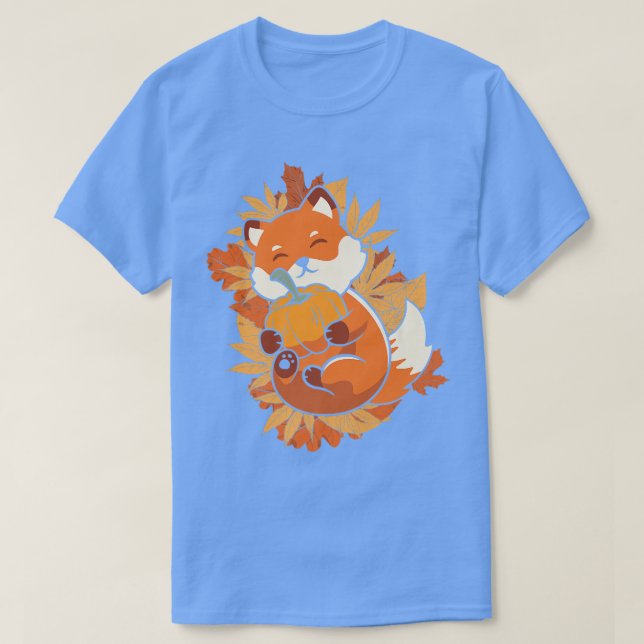 Zoo Tier für Herbst sinkende Blätter Waldtier T-Shirt (Design vorne)