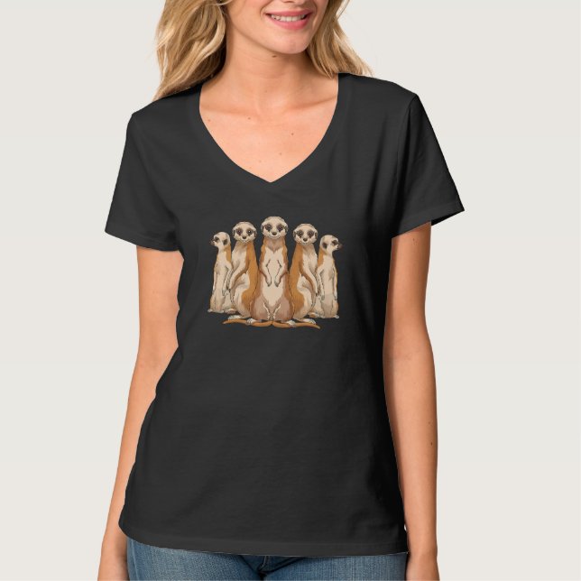 Zoo-Tier  Niedliche Erdmännchen Afrika Safari Erdm T-Shirt (Vorderseite)