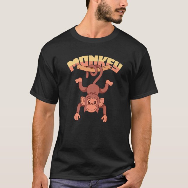 Zoo Tieraffe Schimpanze Niedlicher Affe T-Shirt (Vorderseite)