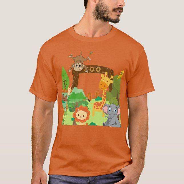 Zoo-Tiere Design Freund T-Shirt (Vorderseite)