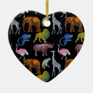Zoo Tiere Vibrannte Farben Pop Art Collection Keramik Ornament