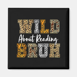 Zoo-Tiere wild auf das Lesen von Büchern Leserlieb Magnet
