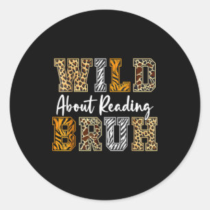 Zoo-Tiere wild auf das Lesen von Büchern Leserlieb Runder Aufkleber