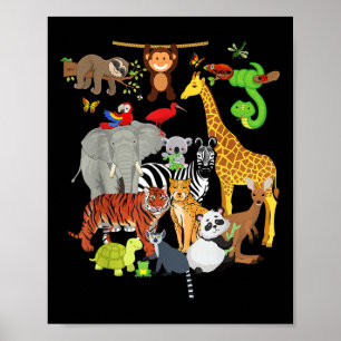 Zoo Tiere Wildnis Geburtstagsparty Zoo Tag 26 Ani Poster