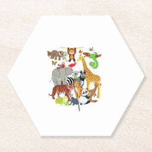 Zoo Tiere Wildnis Geburtstagsparty Zoo Tag 26 Ani Untersetzer