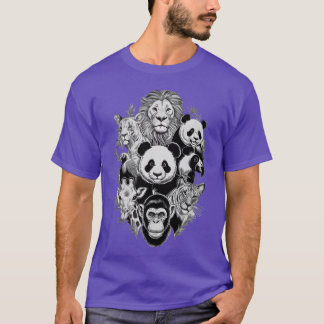 Zoo-Tiere Wildtier-Geburtstagsfeier Zoo-Mädchen T-Shirt
