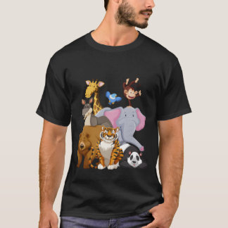 Zoo-Tiere Wildtiere Dayee Familie T-Shirt