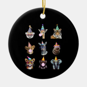 Zoo-Tiere Wildtiere Geburtstagsfeier Süßer Zoo-Tag Keramik Ornament