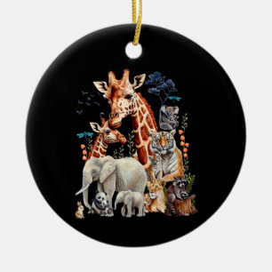 Zoo-Tiere Wildtiere Geburtstagsfeier Tier Keramik Ornament