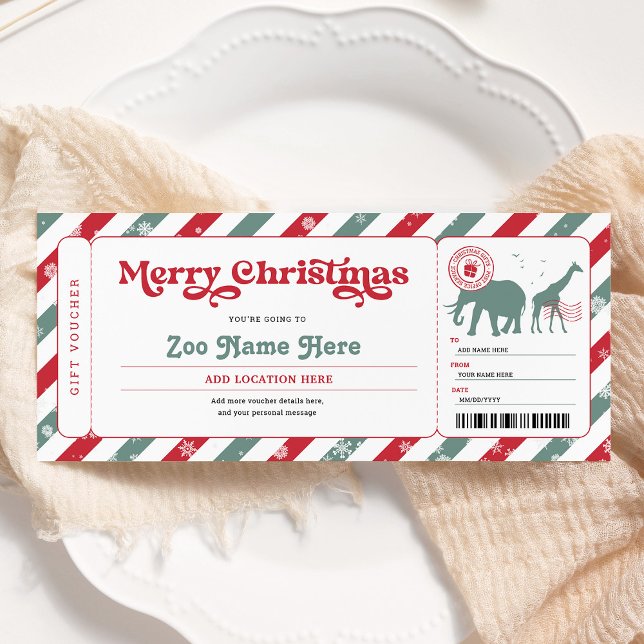 Zoo Trip Weihnachtsgeschenk Ticket Gutschein Einladung (Von Creator hochgeladen)