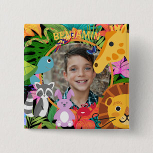 Zoo Wild Animal Jungle Safari Kindergeburtstag Button