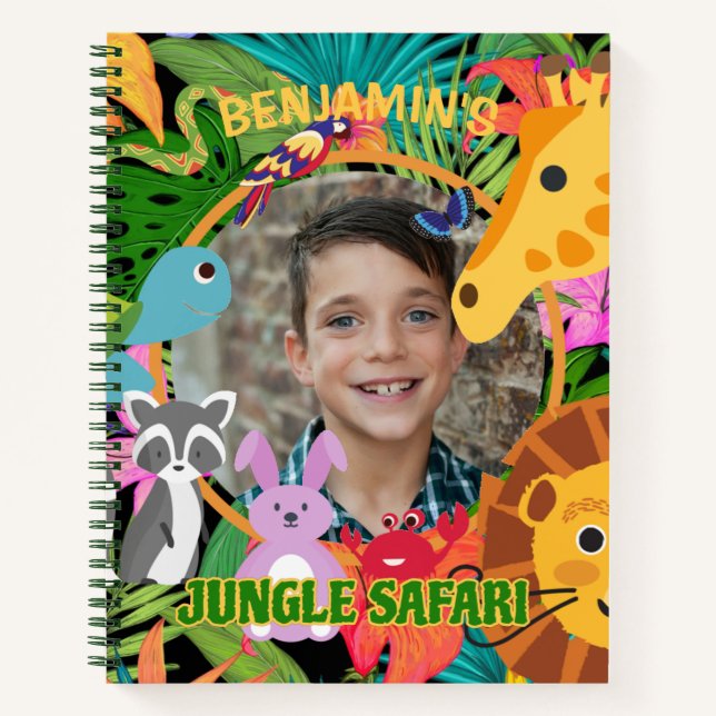 Zoo Wild Animal Jungle Safari Kindergeburtstag Notizbuch (Vorderseite)
