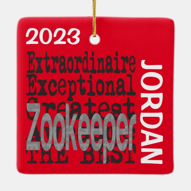 Zookeeper Extraordinaire CUSTOM Keramikornament (Rückseite)