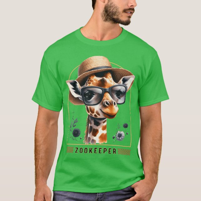 Zookeeper Giraffe Safari Zoo Keepeer - modern T-Shirt (Vorderseite)