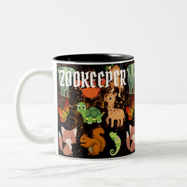 Zookeeper Safari Wildlife Niedliche afrikanische T Zweifarbige Tasse (Links)