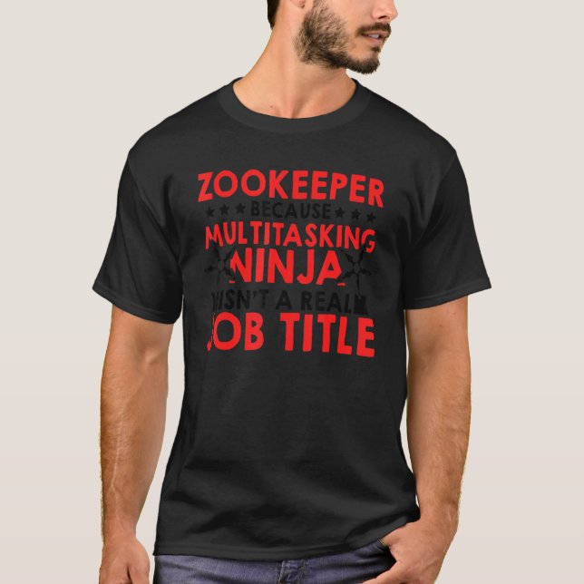 Zookeeper wegen Multitasking Ninja Animal Ke T-Shirt (Vorderseite)