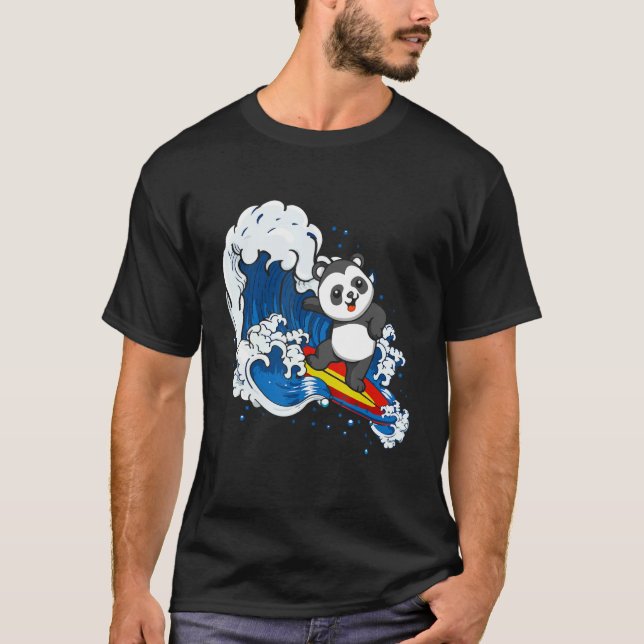 Zookeeping Surfing Wildlife Animal Panda Bear Surf T-Shirt (Vorderseite)