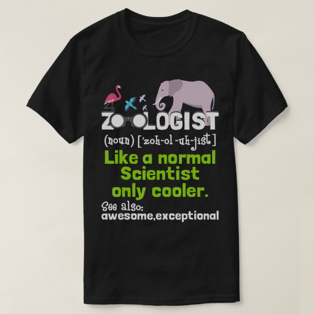 Zoologe Definition Zoologie Zookeeper Wildlife T-Shirt (Design vorne)