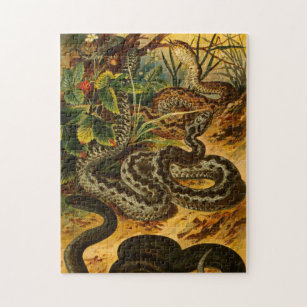 Zoologische Sketch Vintag Snake Jigsaw Puzzle