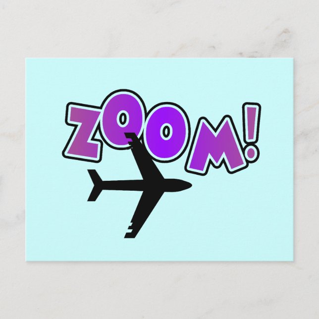 Zoom Airplane-Tshirts und Geschenke Postkarte (Vorderseite)