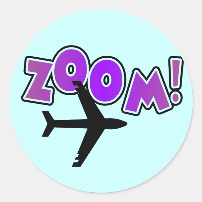 Zoom Airplane-Tshirts und Geschenke Runder Aufkleber (Vorderseite)