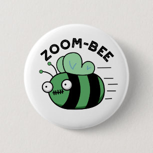 Zoom-bee Funny Halloween Zombie Bee Pun Button