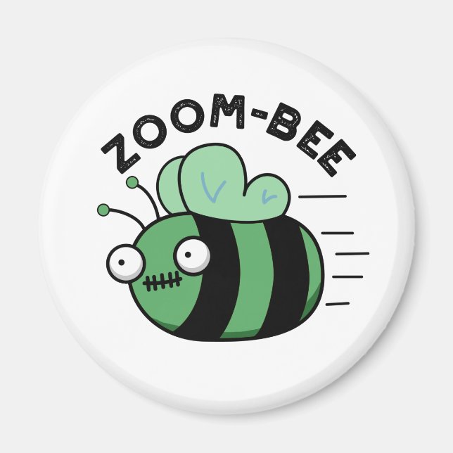 Zoom-bee Funny Halloween Zombie Bee Pun Magnet (Vorne)