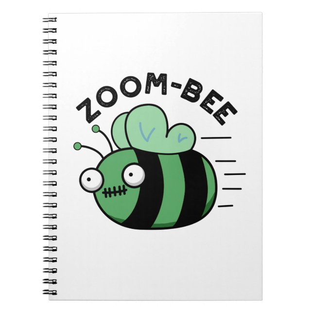 Zoom-bee Funny Halloween Zombie Bee Pun Notizblock (Vorderseite)