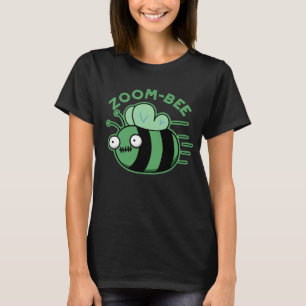 Zoom bee Funny Zombie Bee Pun Dark BG T-Shirt