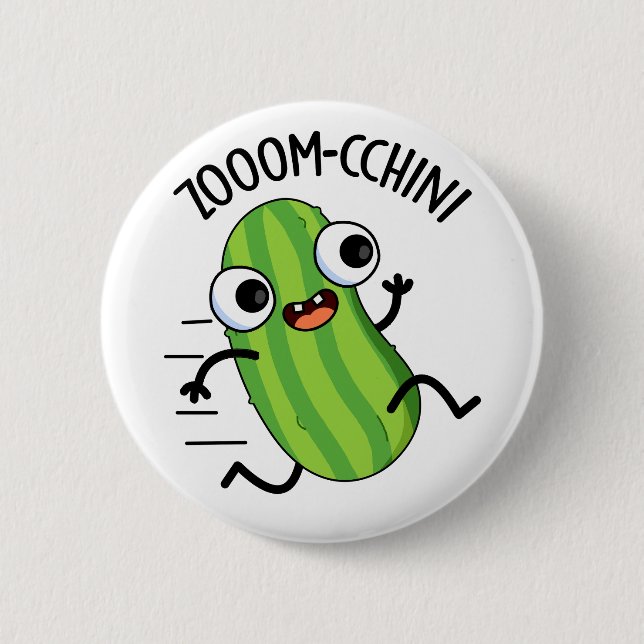 Zoom-cchini Funny Zucchini Pun Button (Vorderseite)