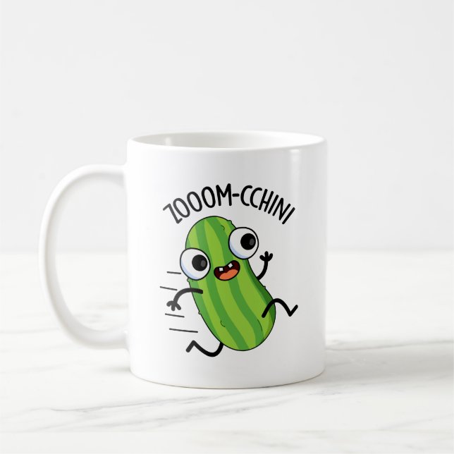 Zoom-cchini Funny Zucchini Pun Kaffeetasse (Links)