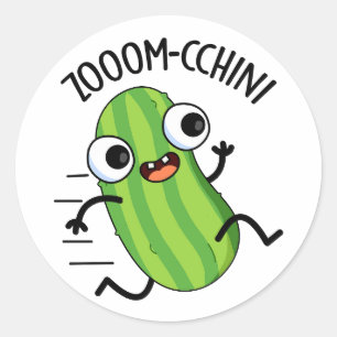 Zoom-cchini Funny Zucchini Pun Runder Aufkleber