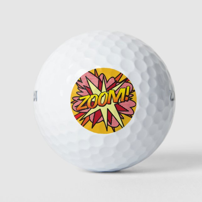 ZOOM Funny Colorful Modern Typografy Golfball (Vorderseite)