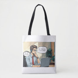 'Zoom Gloom' White Tote Bag
