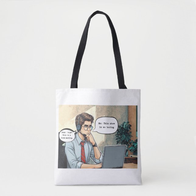 'Zoom Gloom' White Tote Bag (Vorderseite)