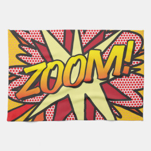 ZOOM Lustige Retro-Comic-Book-Pop-Art Geschirrtuch
