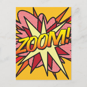 ZOOM Lustige Retro-Comic-Book-Pop-Art Postkarte