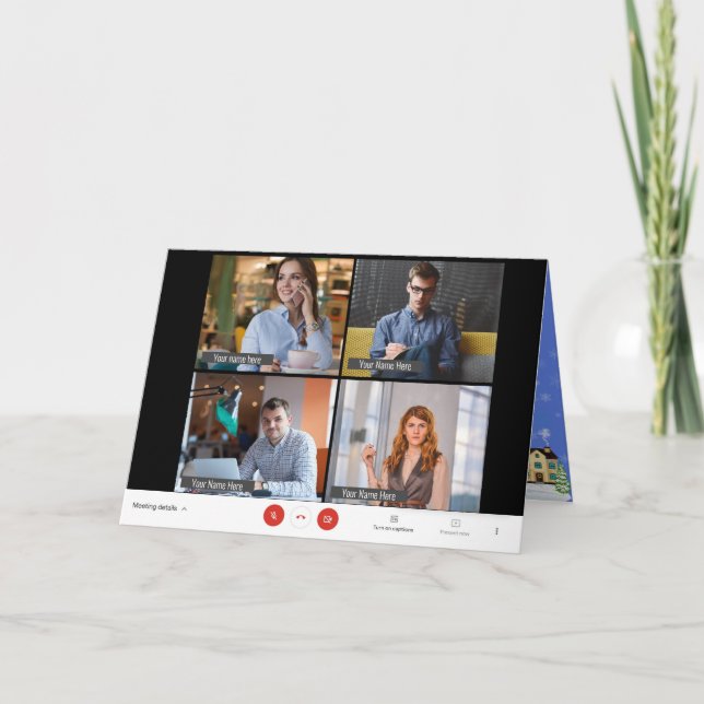 Zoom Meeting Funny Online Foto Weihnachtsfeiertag Karte (Vorderseite)